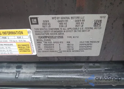 2014 GMC Acadia Sle-2 z USA, uszkodzony, nr VIN 1GKKRPKD2EJ212556